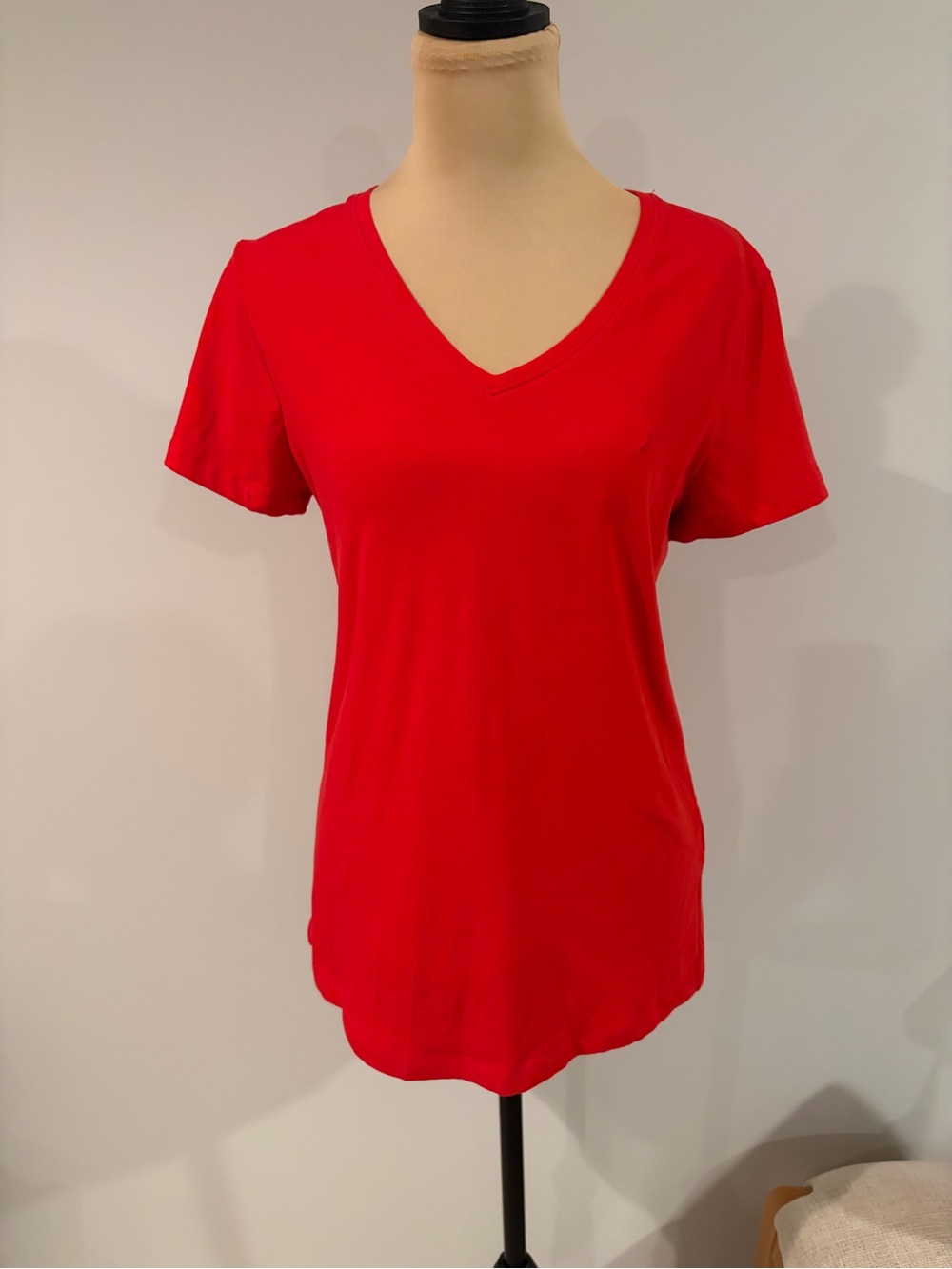 Nautica V-Neck Short Sleeve Tee - Red